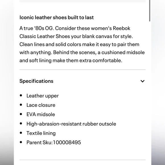 Reebok Classic White Leather Sneakers size 7.5 good used condition. 80s - Picture 14 of 14